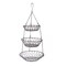 Contemporary Home Living 11" Satin Nickel 3-Tier Hanging Fruit Basket
